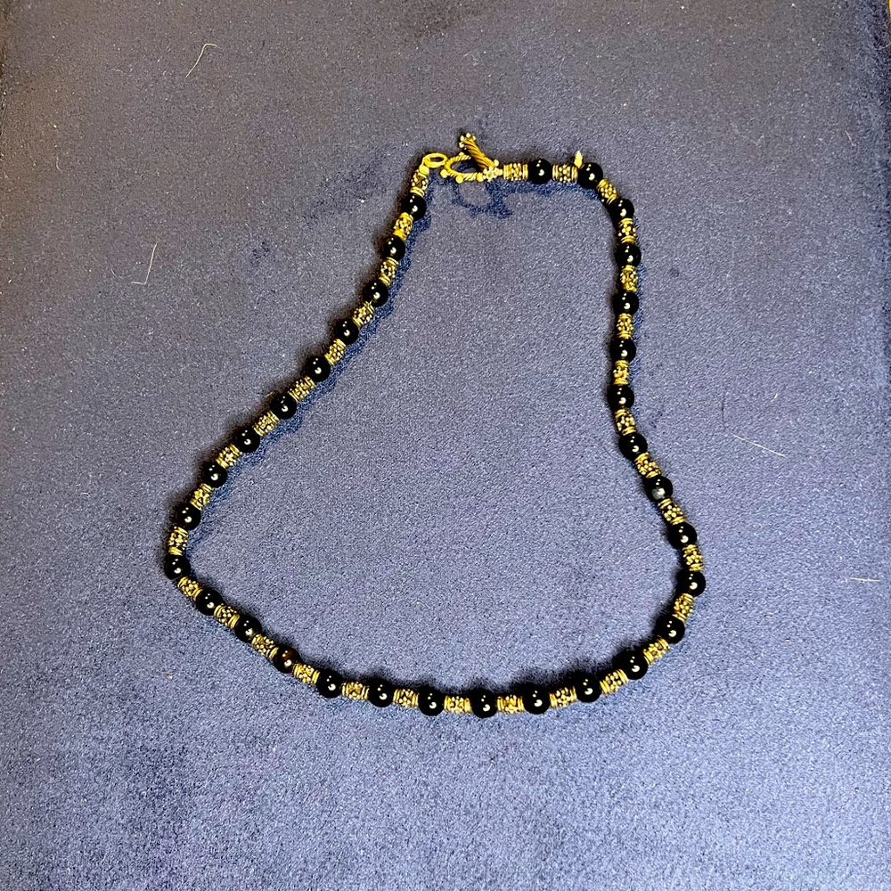 Handmade sterling silver and onyx necklace